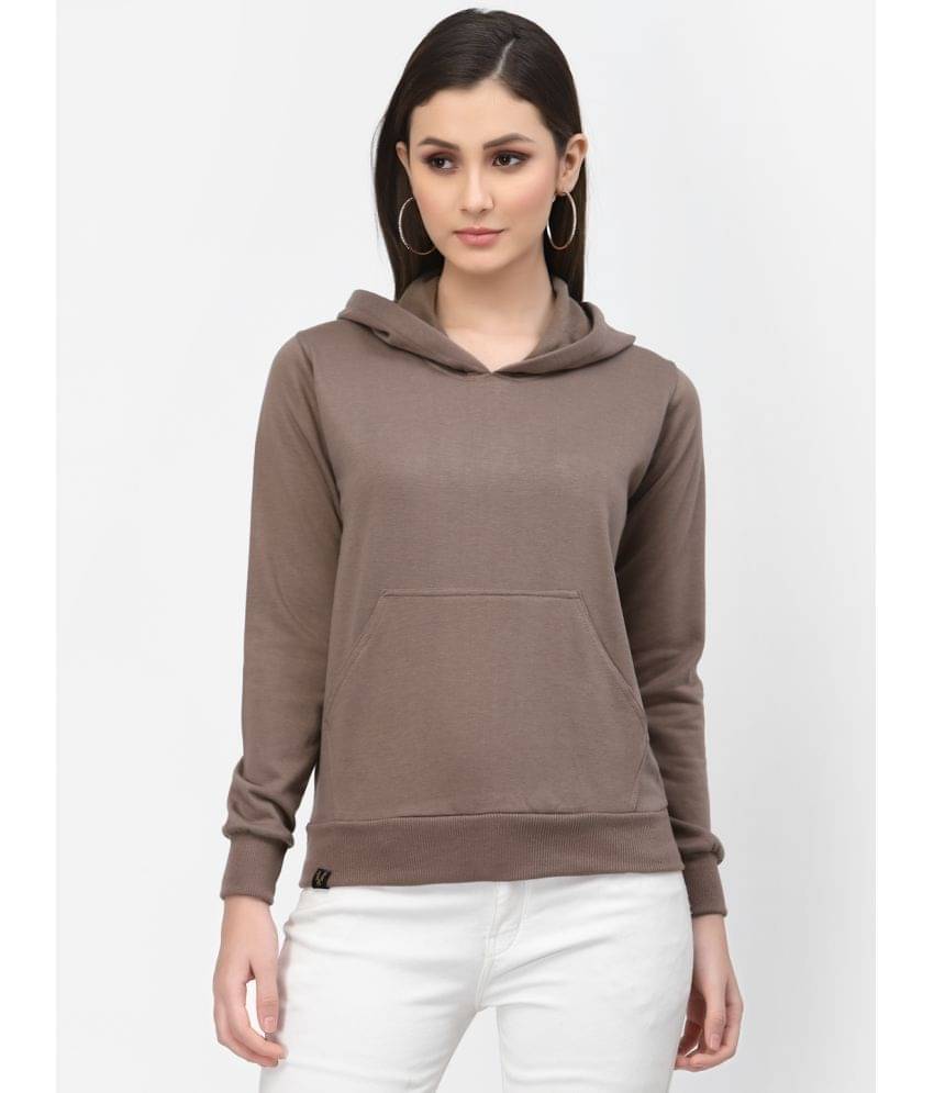     			Uzarus Cotton Brown Hooded Sweatshirt