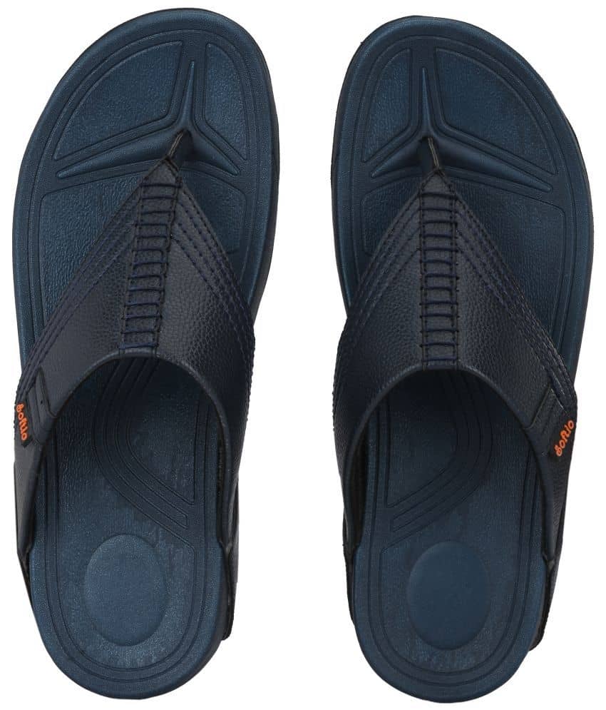 softio - Blue Men's Thong Flip Flop