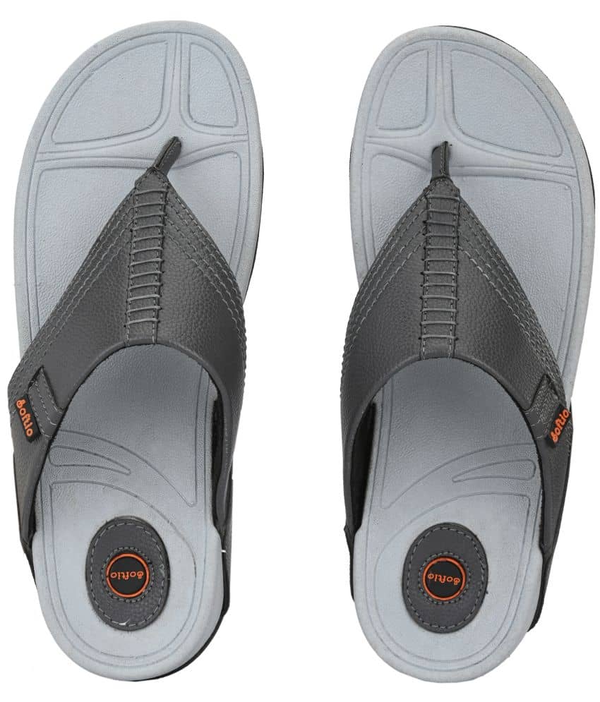 softio - Gray Men's Thong Flip Flop