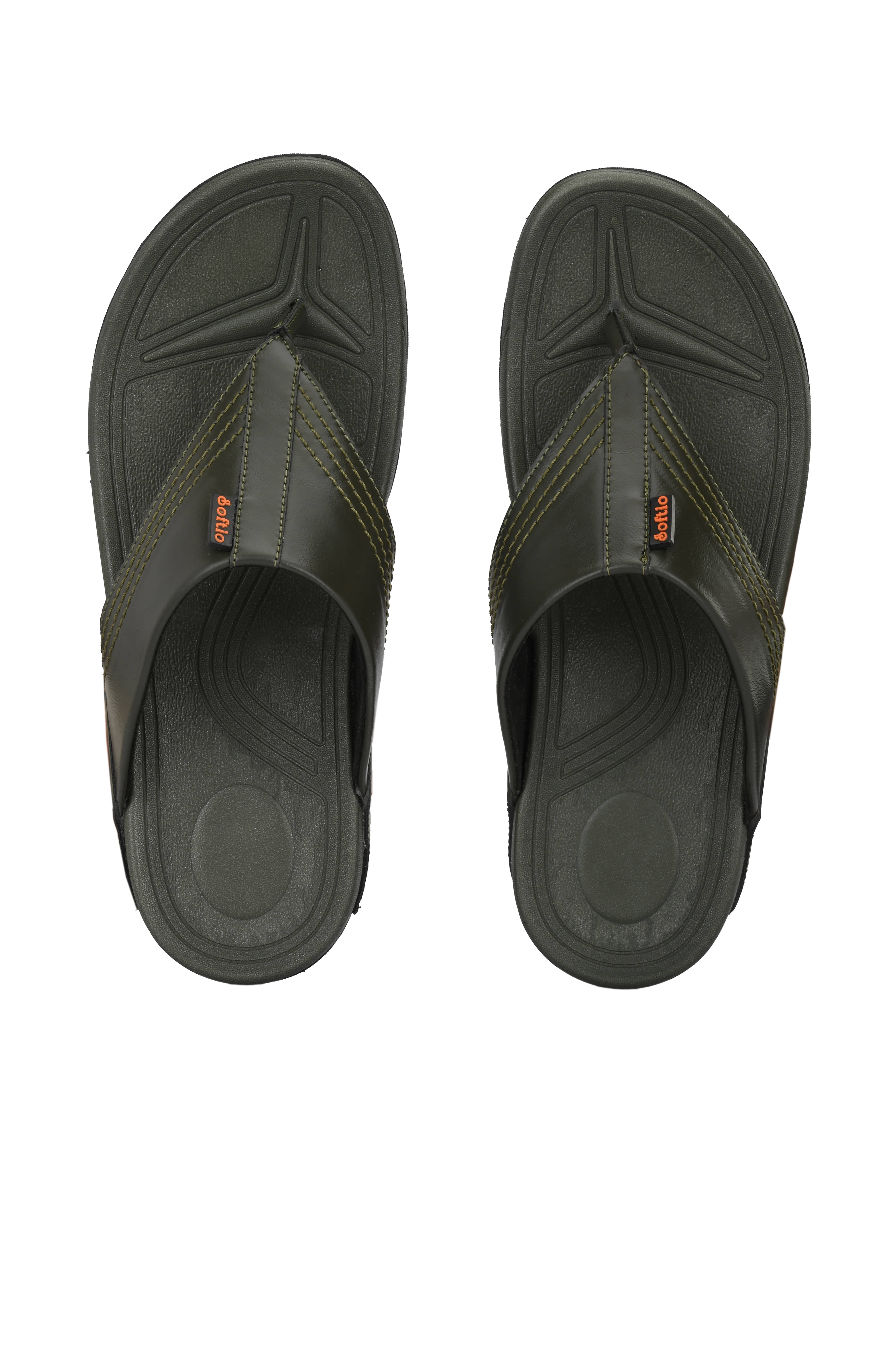 softio - Olive Men's Thong Flip Flop