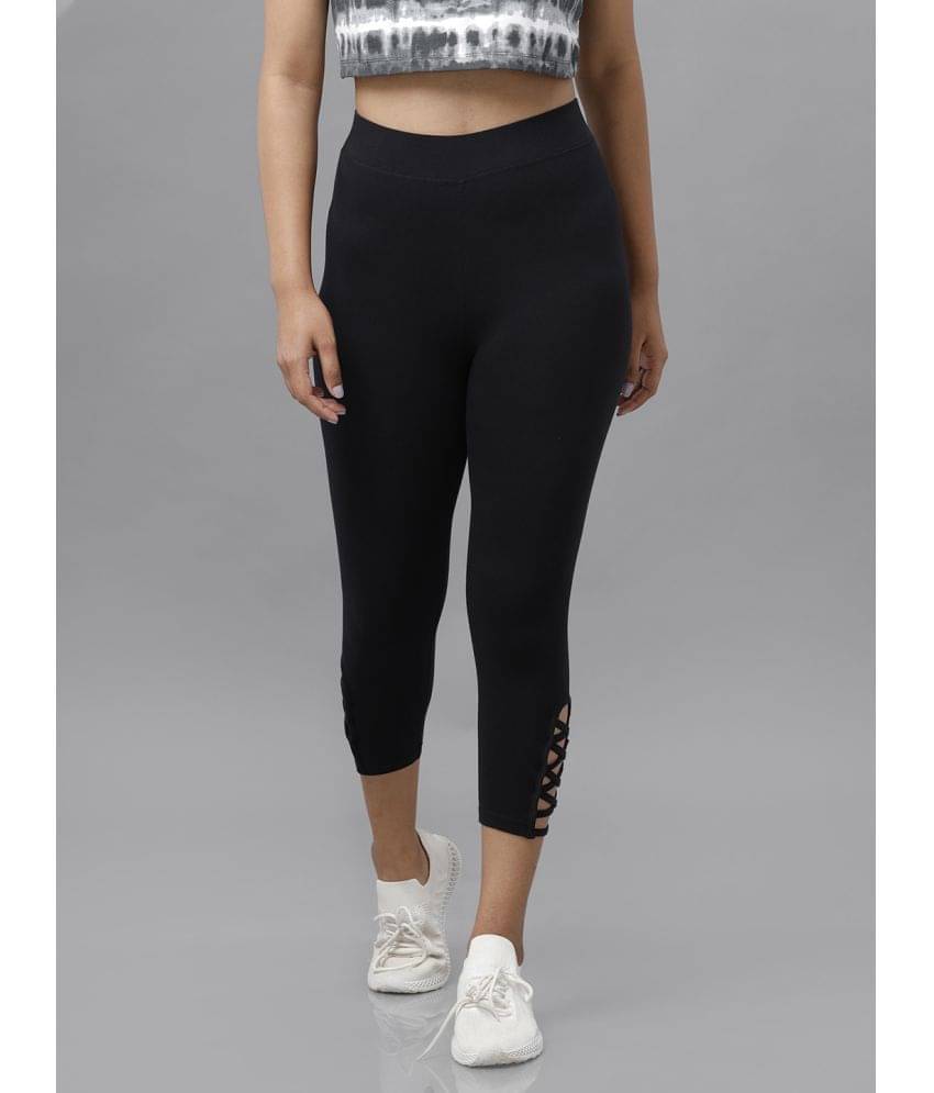     			De Moza - Black Cotton Women's Leggings ( Pack of 1 )