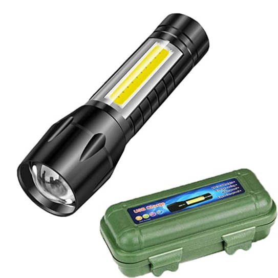     			FSN - 10W Rechargeable Flashlight Torch ( Pack of 1 )