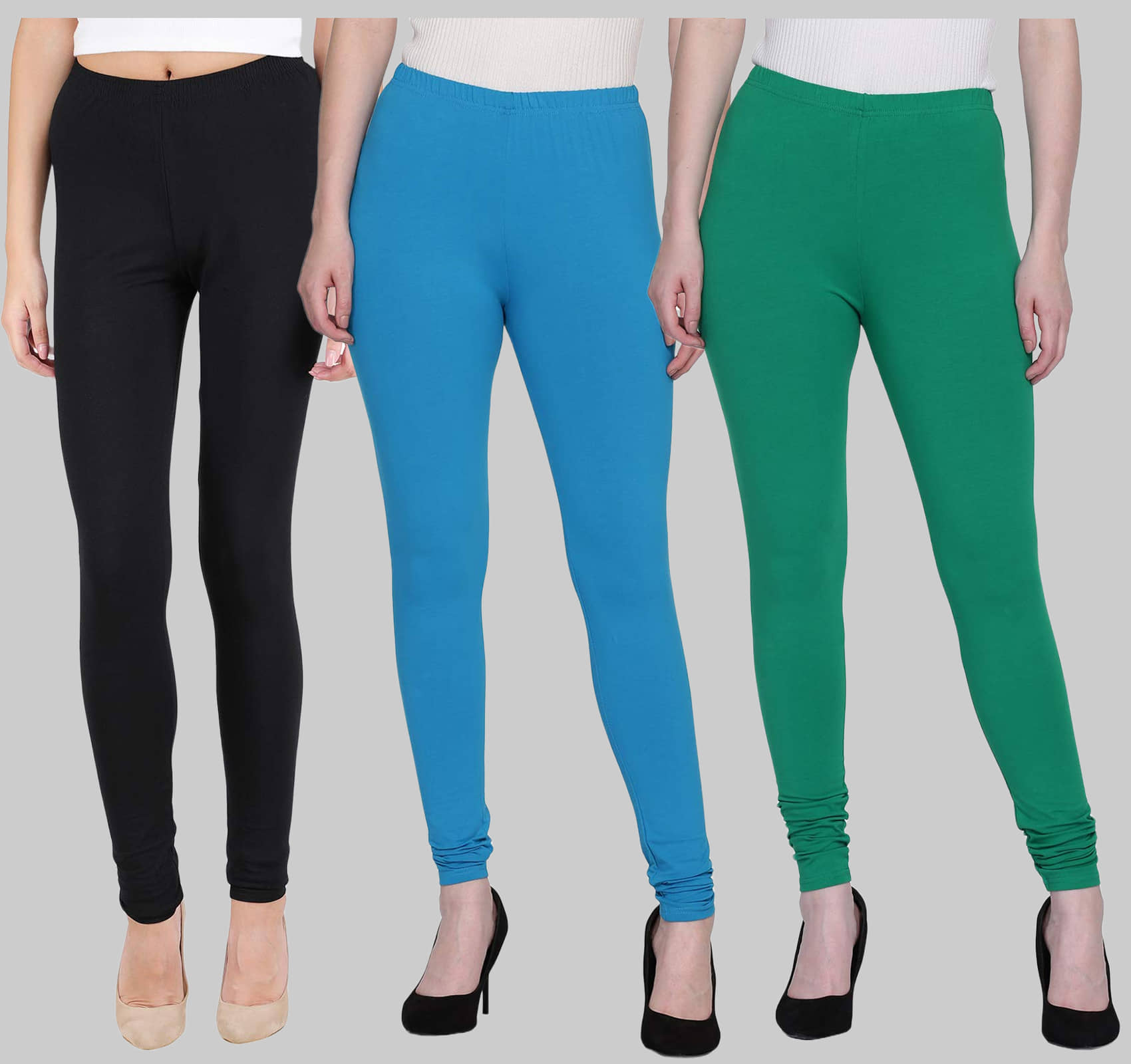 FnMe - Multicolor Cotton Women's Leggings ( Pack of 3 )