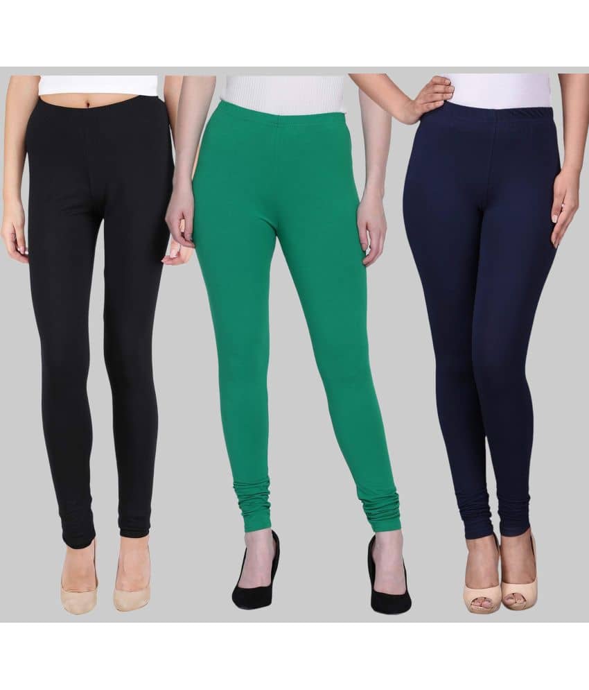 FnMe - Multicolor Cotton Women's Leggings ( Pack of 3 )