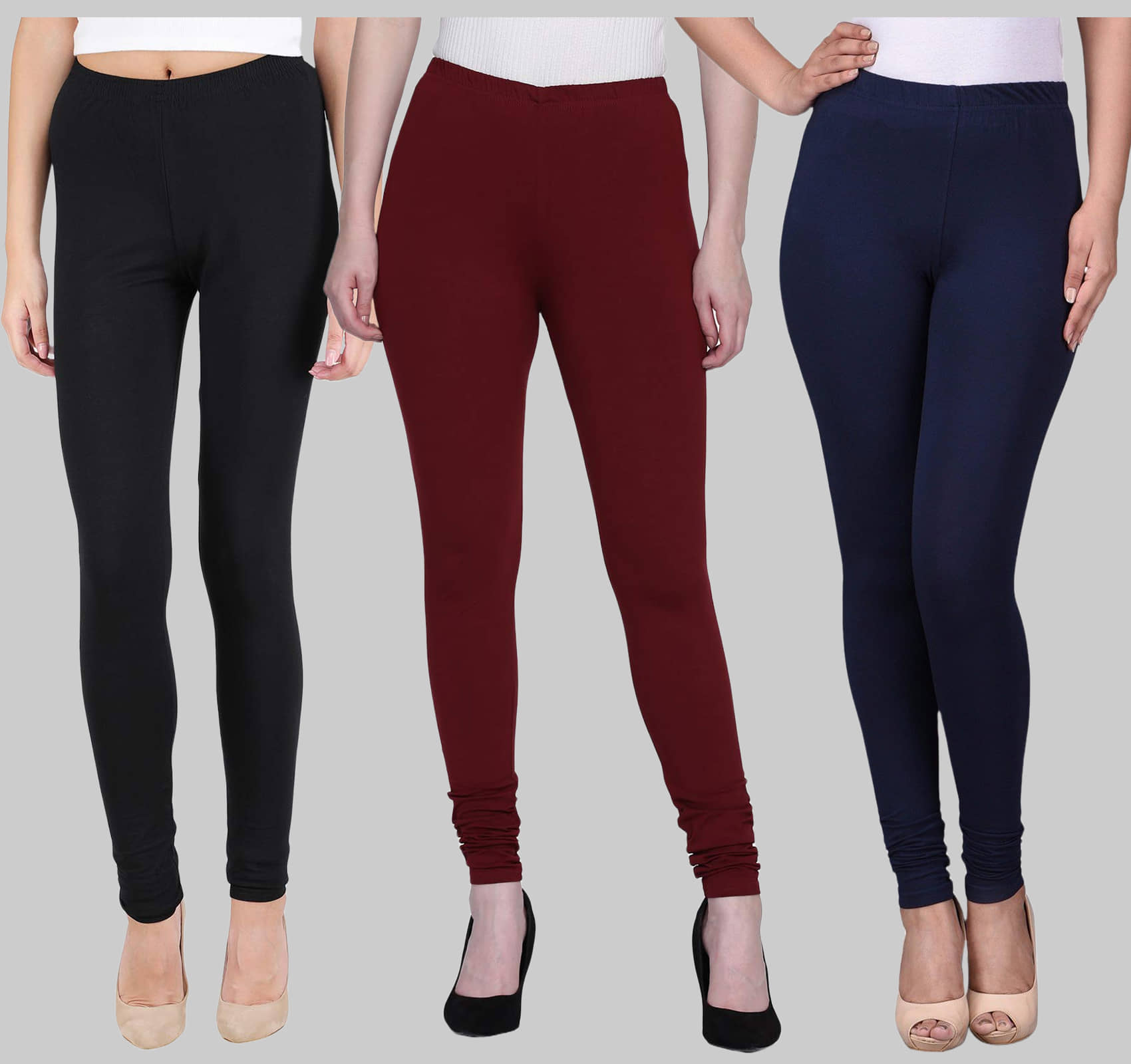 FnMe - Multicolor Cotton Women's Leggings ( Pack of 3 )