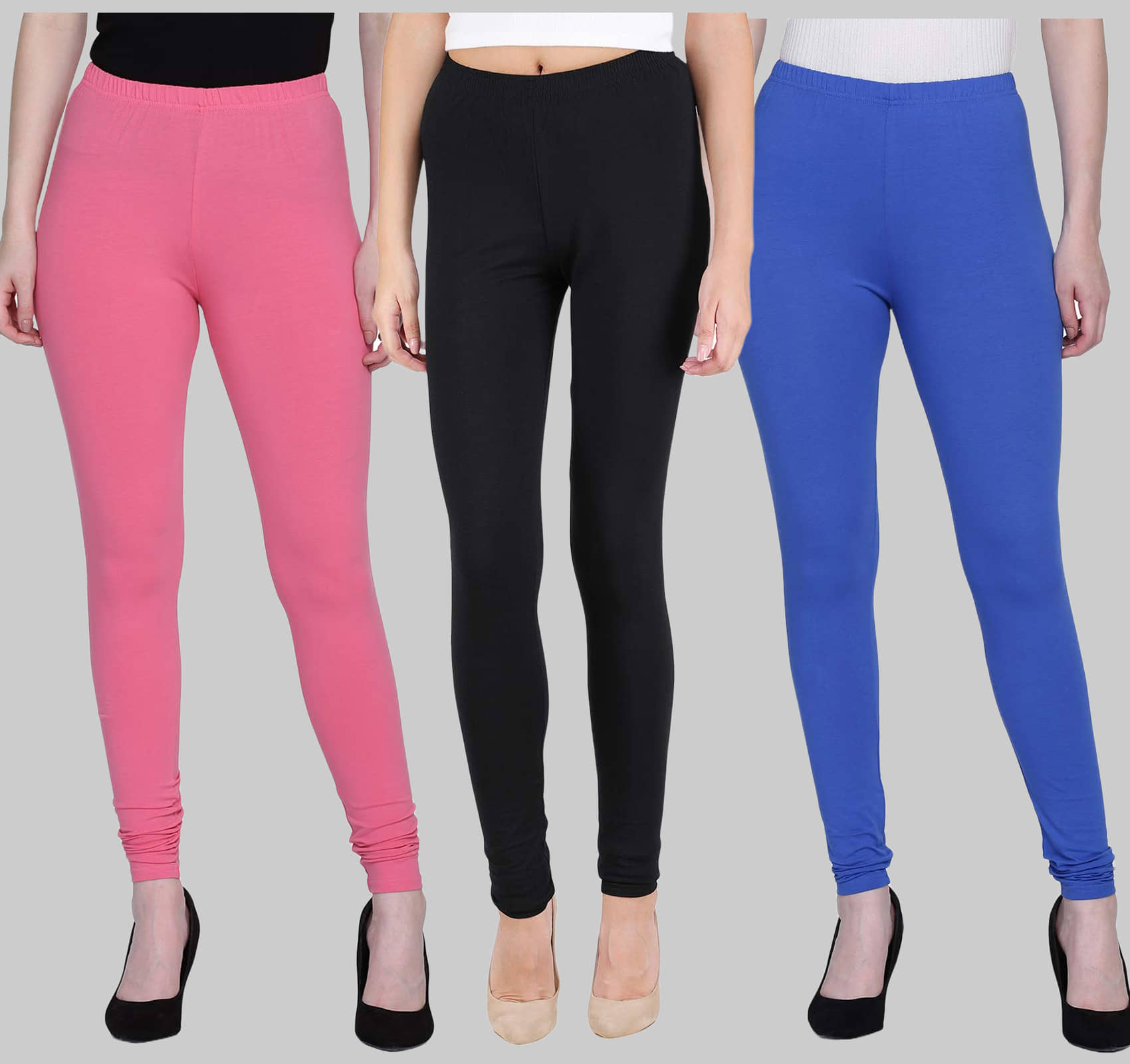 FnMe - Multicolor Cotton Women's Leggings ( Pack of 3 )