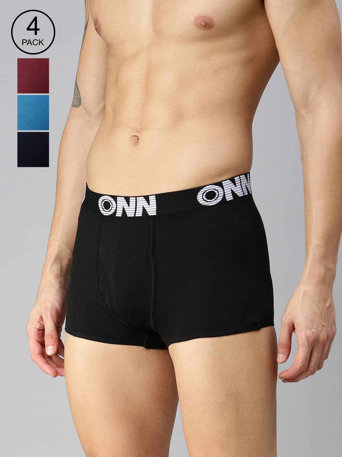 ONN Pack of 4 Cotton Men's Trunks ( Multicolor )     			ONN Pack of 4 Cotton Men's Trunks ( Multicolor )