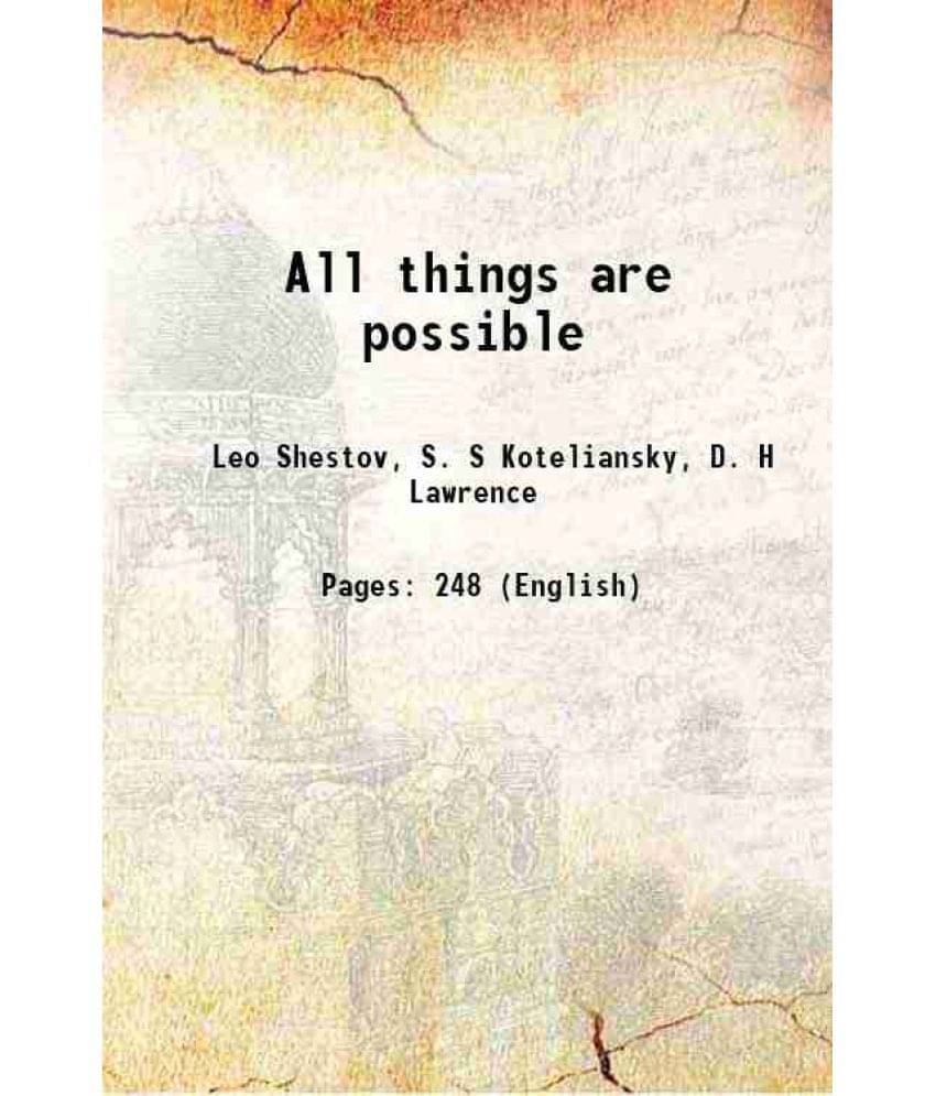 All things are possible 1920 All things are possible 1920