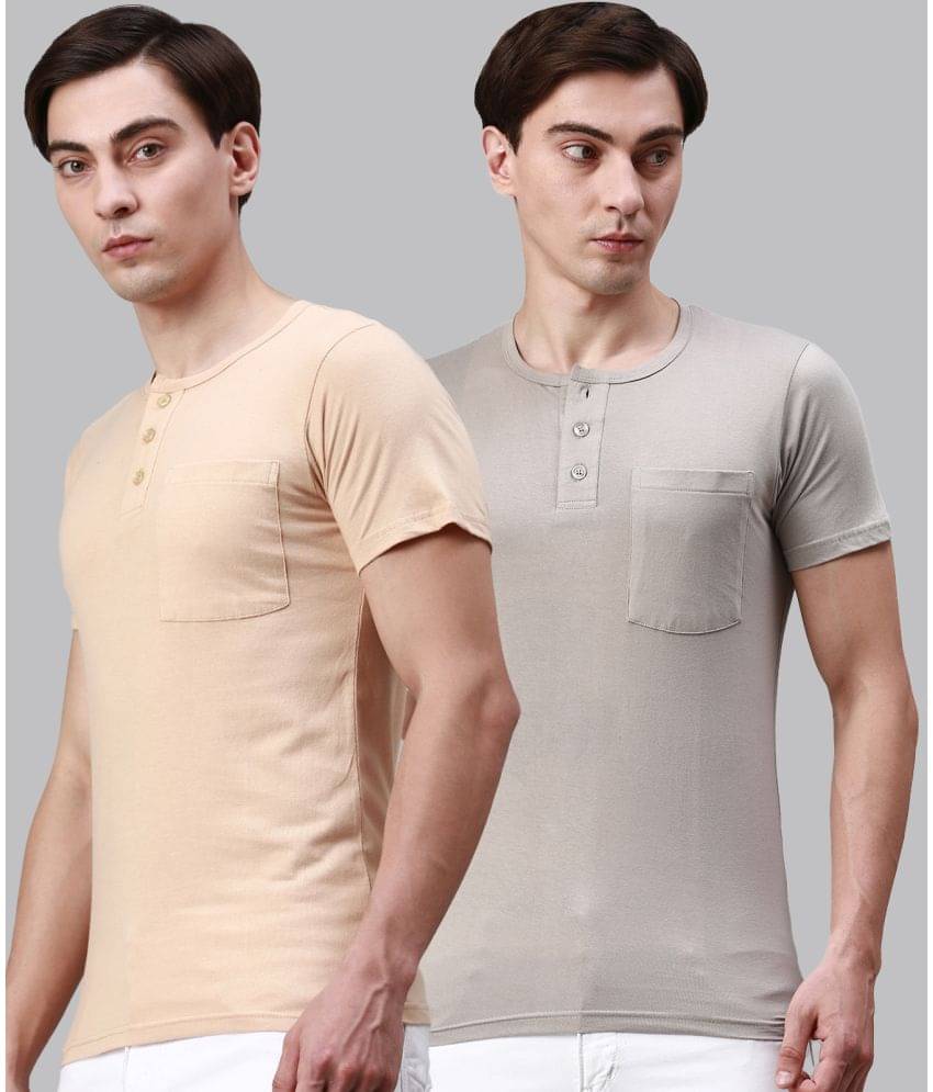 Lux Cozi - Multicolor Cotton Regular Fit Men's T-Shirt ( Pack of 2 ) Lux Cozi - Multicolor Cotton Regular Fit Men's T-Shirt ( Pack of 2 )