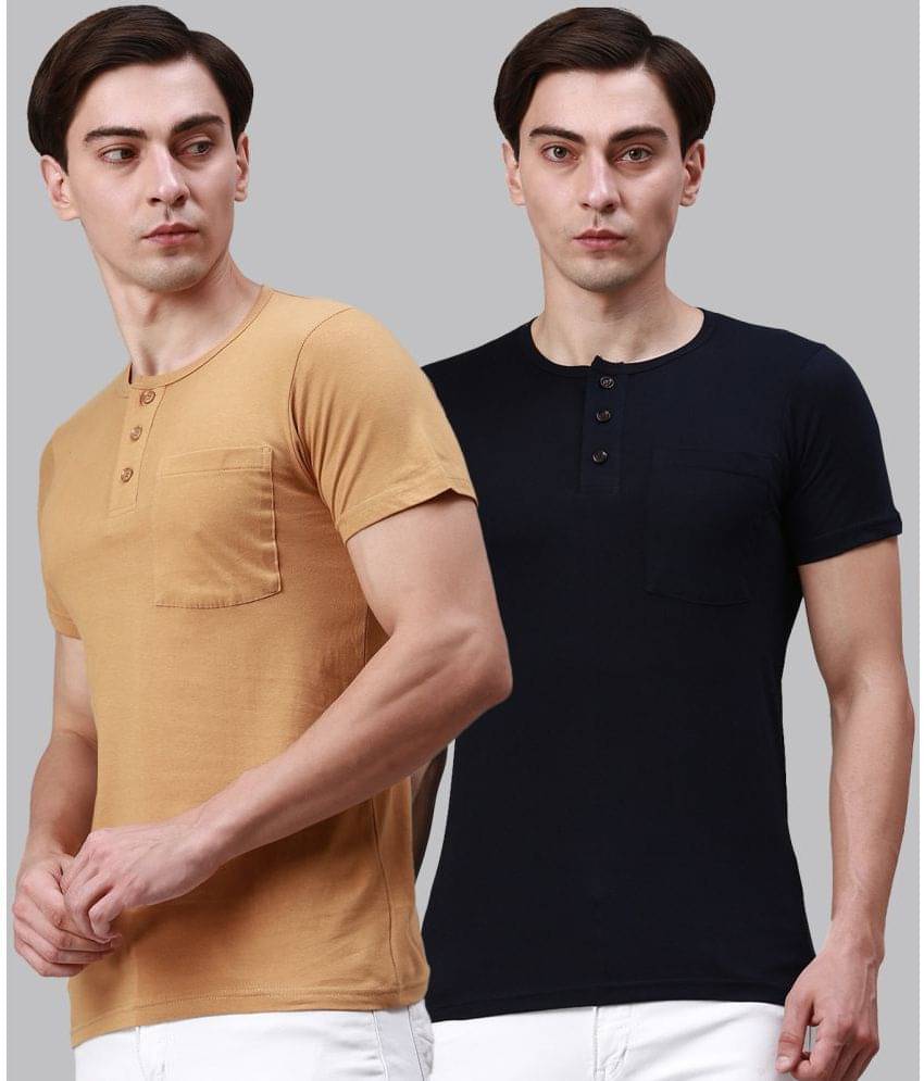 Lux Cozi - Multicolor Cotton Regular Fit Men's T-Shirt ( Pack of 2 ) Lux Cozi - Multicolor Cotton Regular Fit Men's T-Shirt ( Pack of 2 )