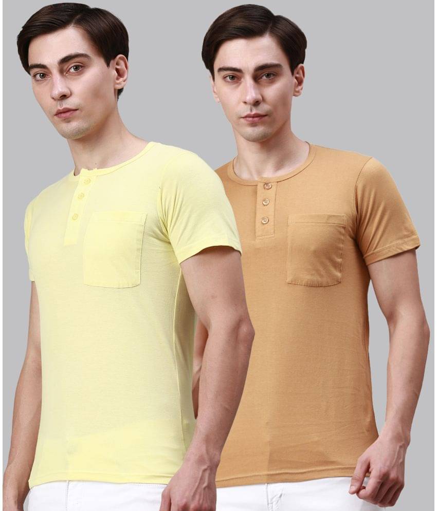 Lux Cozi - Multicolor Cotton Regular Fit Men's T-Shirt ( Pack of 2 ) Lux Cozi - Multicolor Cotton Regular Fit Men's T-Shirt ( Pack of 2 )