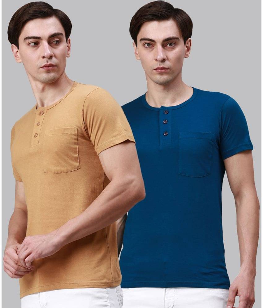 Lux Cozi - Multicolor Cotton Regular Fit Men's T-Shirt ( Pack of 2 ) Lux Cozi - Multicolor Cotton Regular Fit Men's T-Shirt ( Pack of 2 )