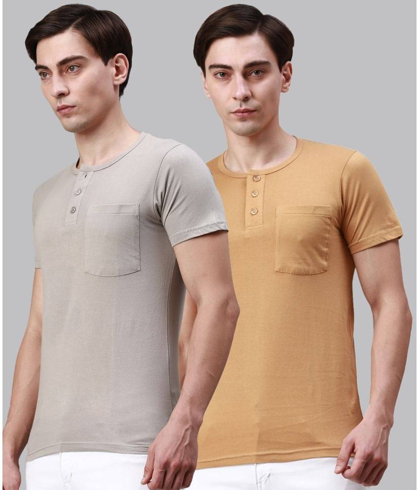     			Lux Cozi - Multicolor Cotton Regular Fit Men's T-Shirt ( Pack of 2 )