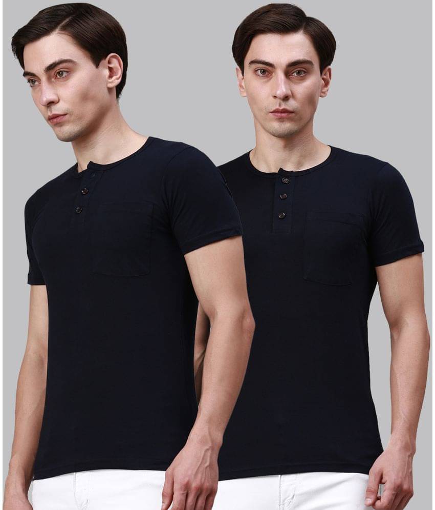 Lux Cozi - Navy Cotton Regular Fit Men's T-Shirt ( Pack of 2 )     			Lux Cozi - Navy Cotton Regular Fit Men's T-Shirt ( Pack of 2 )