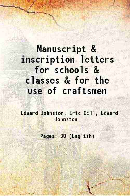     			Manuscript & inscription letters for schools & classes & for the use of craftsmen 1909