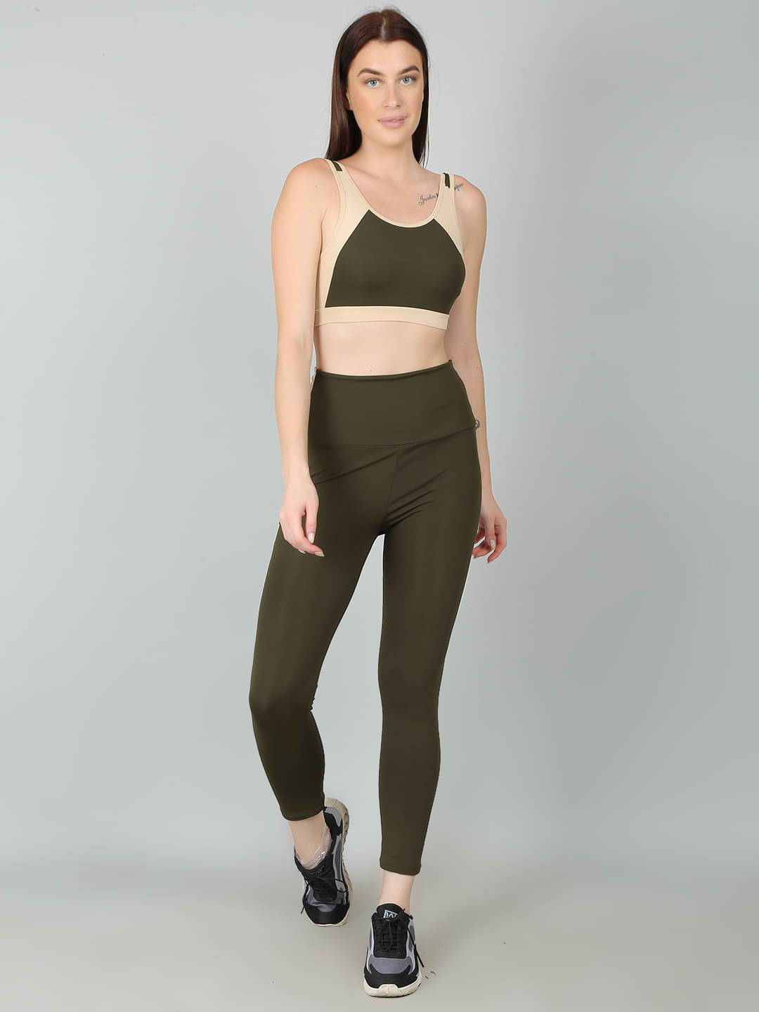 N-Gal Green Polyester Color Blocking Tracksuit - Single N-Gal Green Polyester Color Blocking Tracksuit - Single