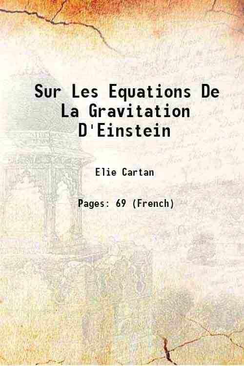     			Sur Les Equations De La Gravitation D'Einstein 1922