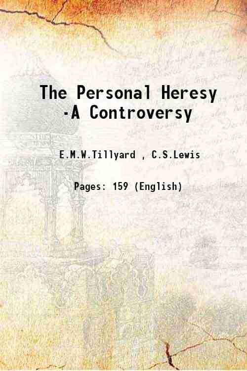     			The Personal Heresy A Controversy 1939