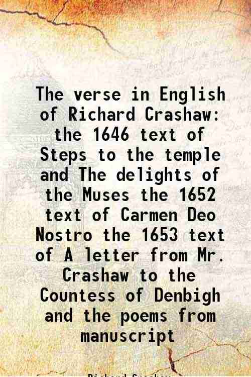     			The verse in English of Richard Crashaw 1949