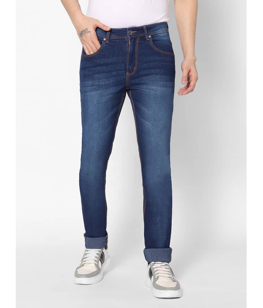 HJ HASASI - Blue Cotton Blend Slim Fit Men's Jeans ( Pack of 1 ) - Jeans | Buy online on ZillyBuy