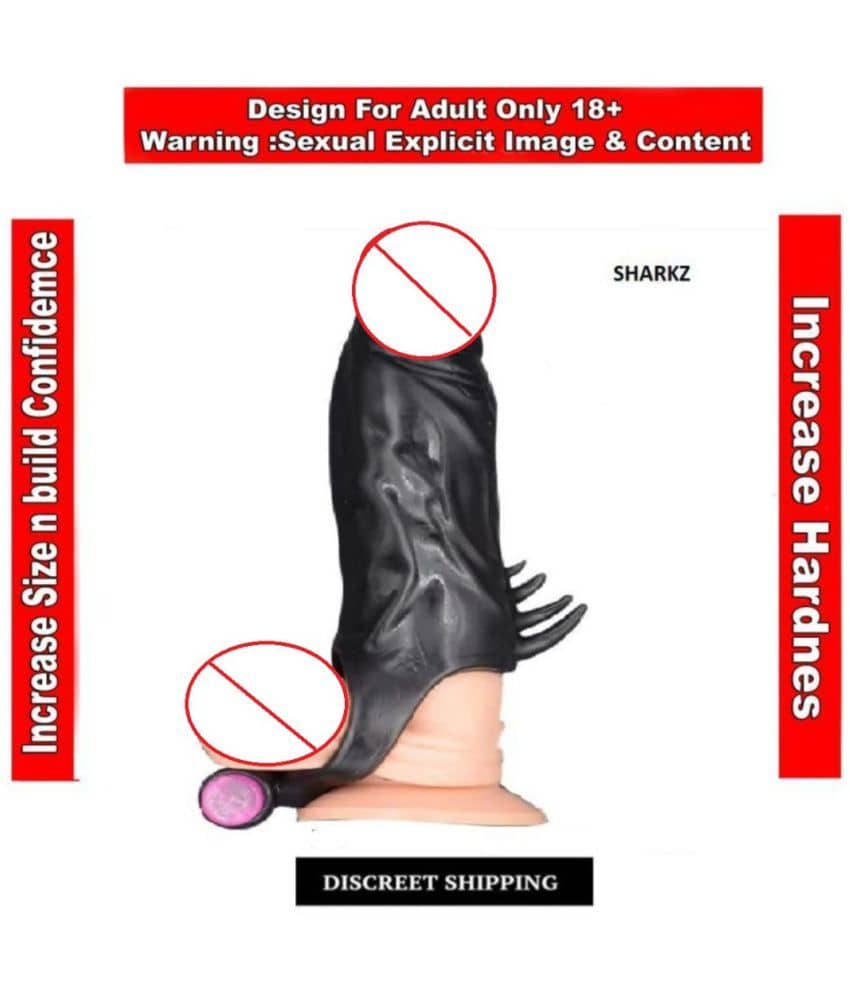 Kamahouse Sex Toys Sh@rk Vibrating Penis Sleeve Extender Reusable Cock Ring and Penis Sleeves Dildo Realistic