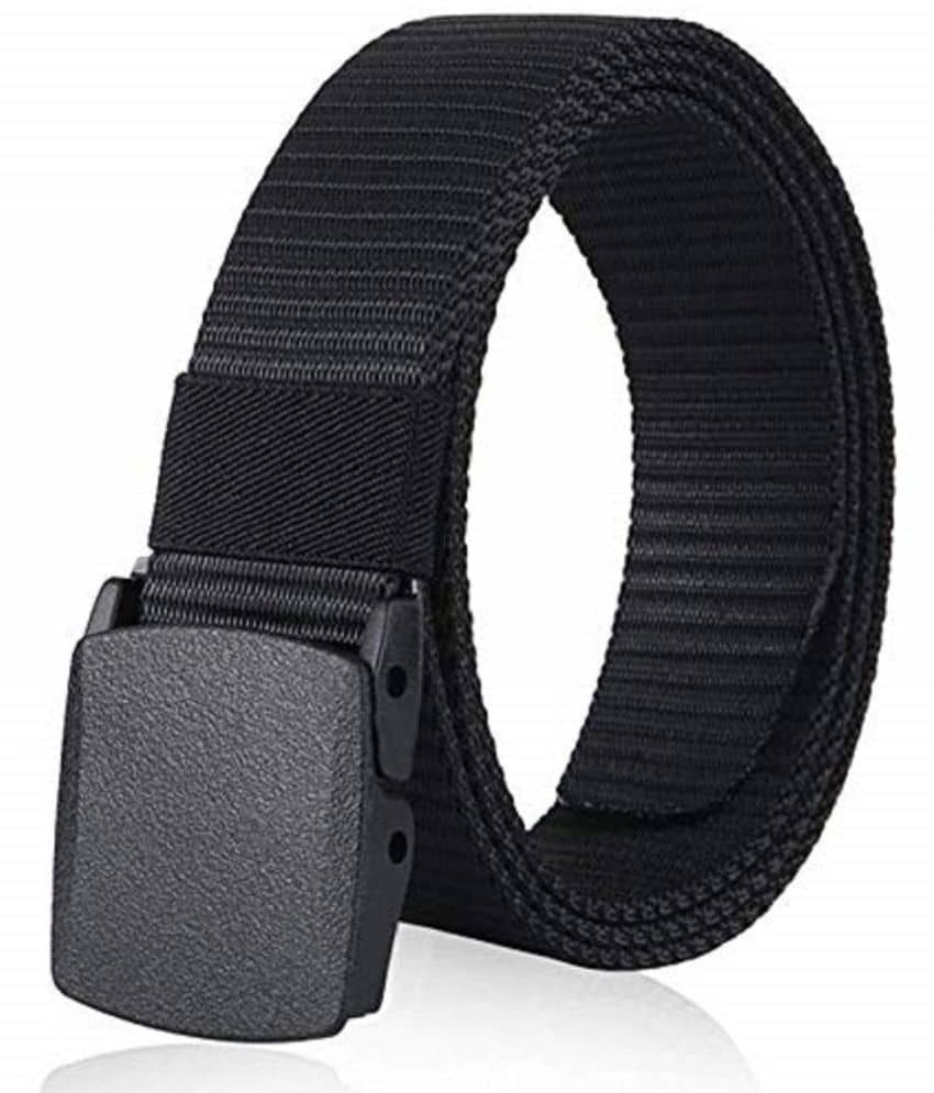 Kingluster - Black Canvas Men's Casual Belt ( Pack of 1 )