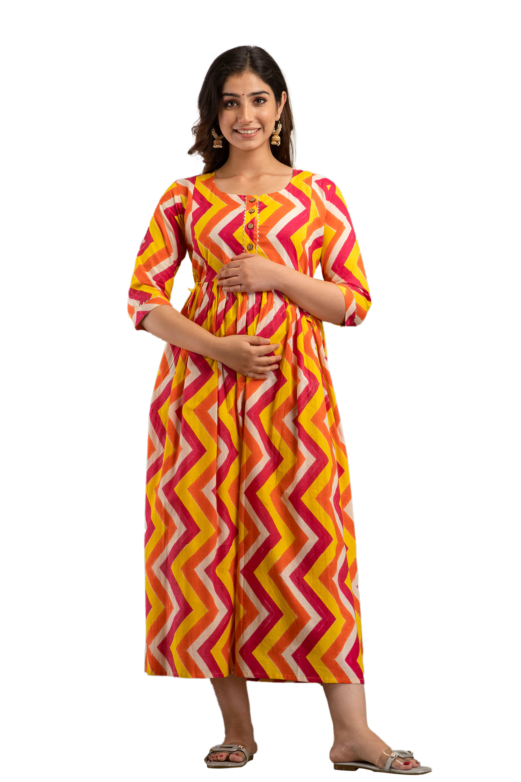 Nevisha Style Multi Color Cotton Maternity Kurta