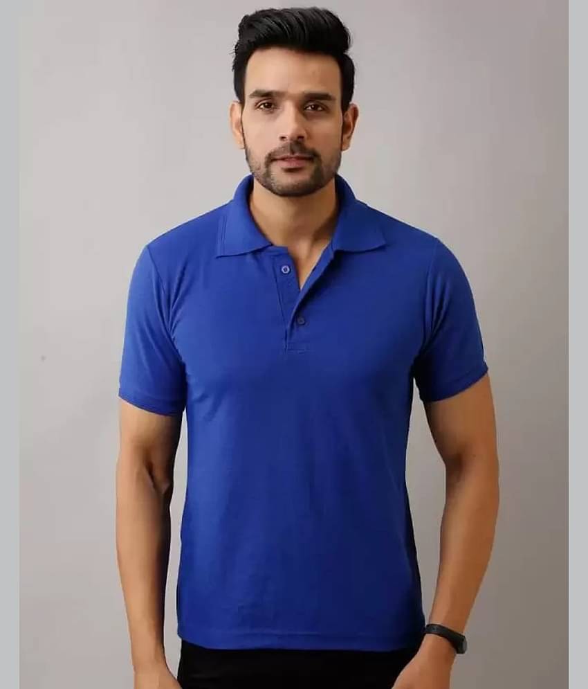 SKYRISE - Blue Cotton Blend Slim Fit Men's Polo T Shirt ( Pack of 1 )