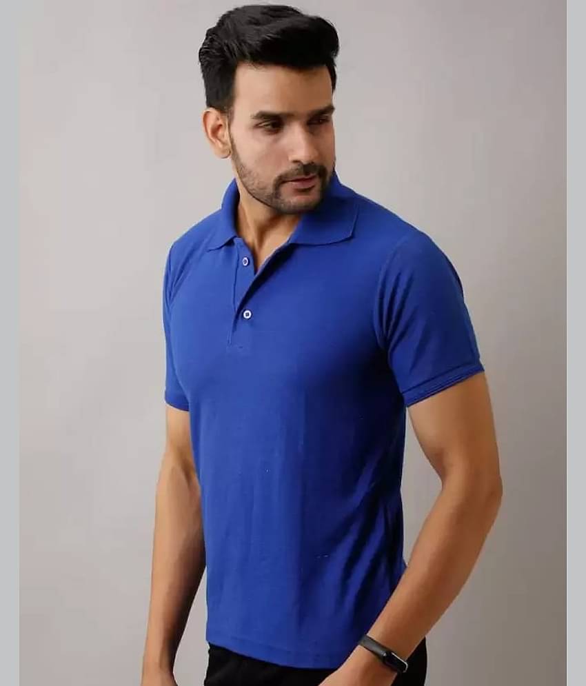 SKYRISE - Blue Cotton Blend Slim Fit Men's Polo T Shirt ( Pack of 1 )