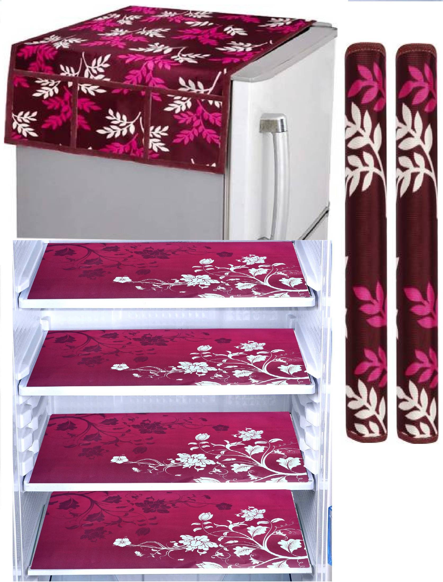 Shaphio Pink Jute Fridge Top Cover, Fridge Cover ( Pack Of 7 ) Shaphio Pink Jute Fridge Top Cover, Fridge Cover ( Pack Of 7 )