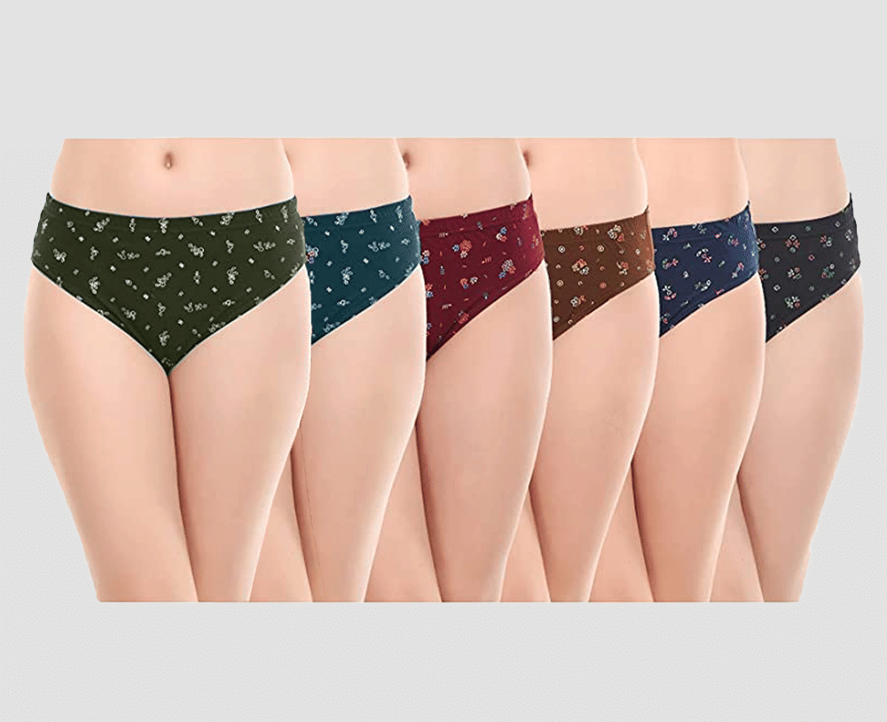 Sleazy Pack of 6 Cotton Printed Women's Hipster ( Multicolor )