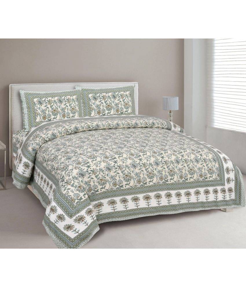     			Uniqchoice Cotton King Bedsheet ( Green )