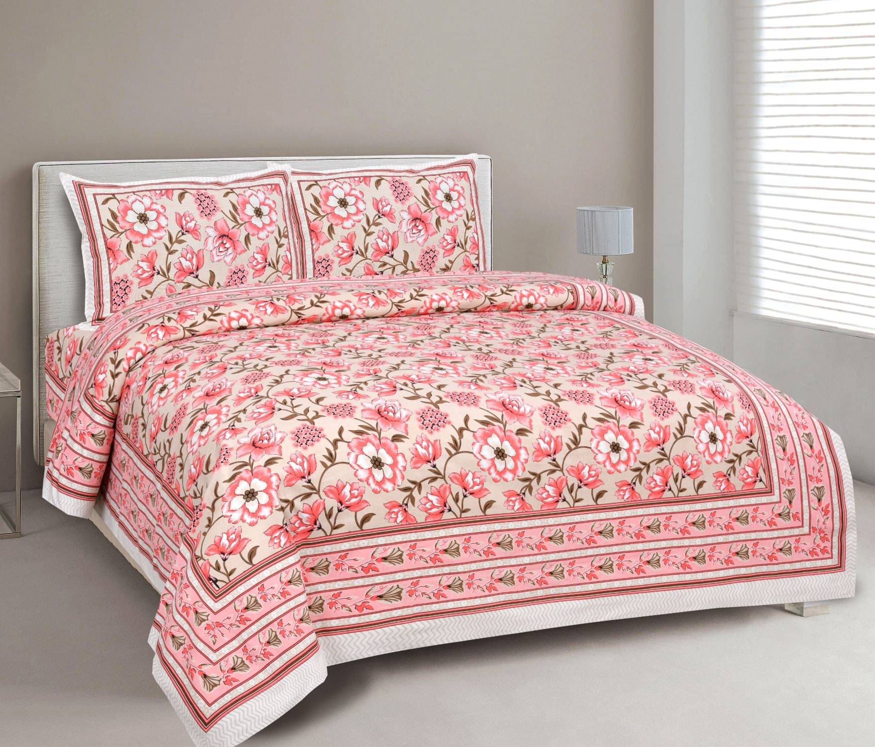 Uniqchoice Cotton King Bedsheet ( Peach ) Uniqchoice Cotton King Bedsheet ( Peach )
