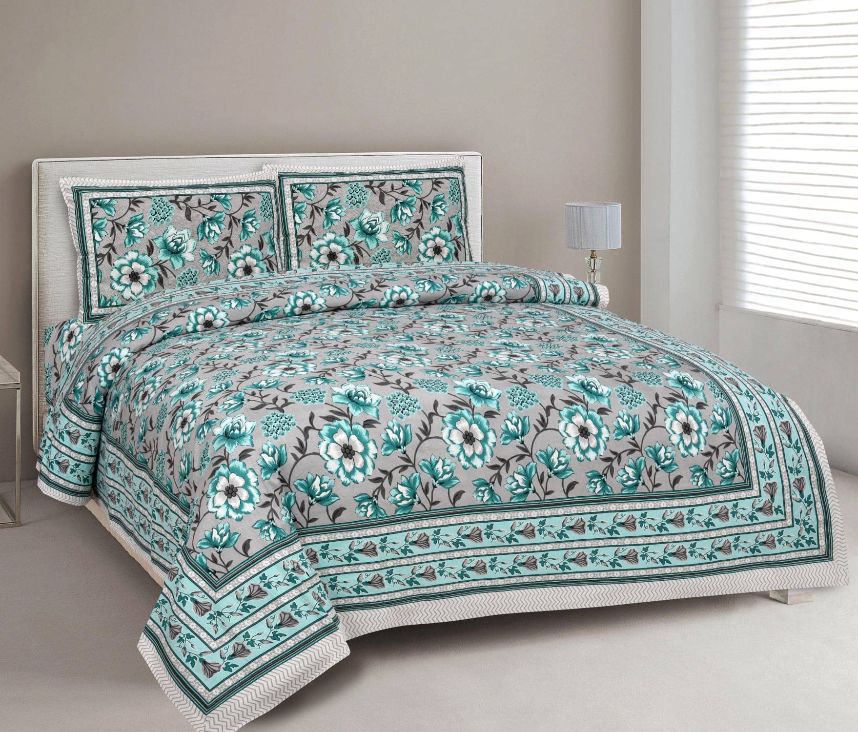 Uniqchoice Cotton King Bedsheet ( Turquoise ) Uniqchoice Cotton King Bedsheet ( Turquoise )
