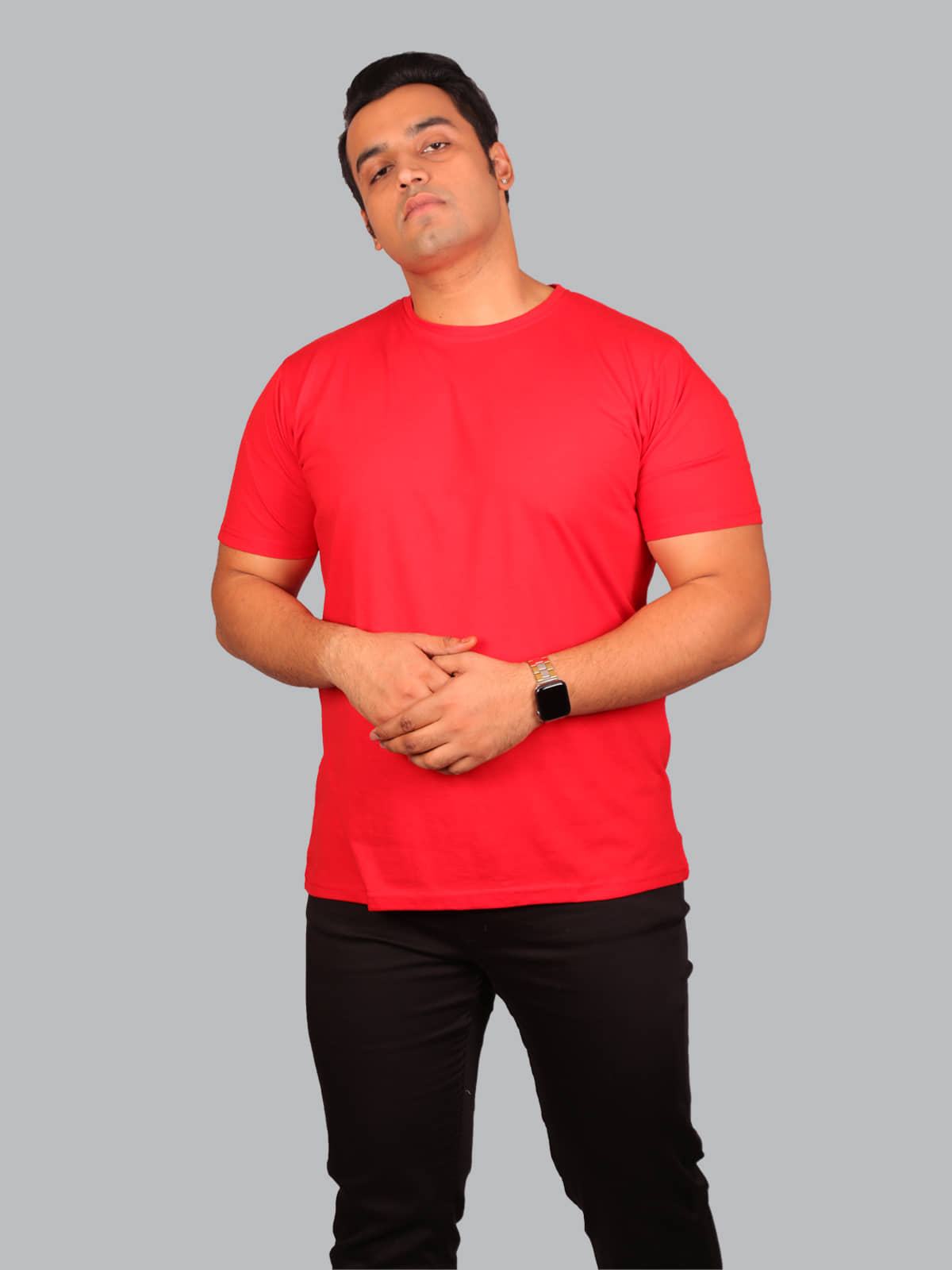 Xmex Pack of 1 Cotton Blend Regular Fit Men's T-Shirt ( Red )