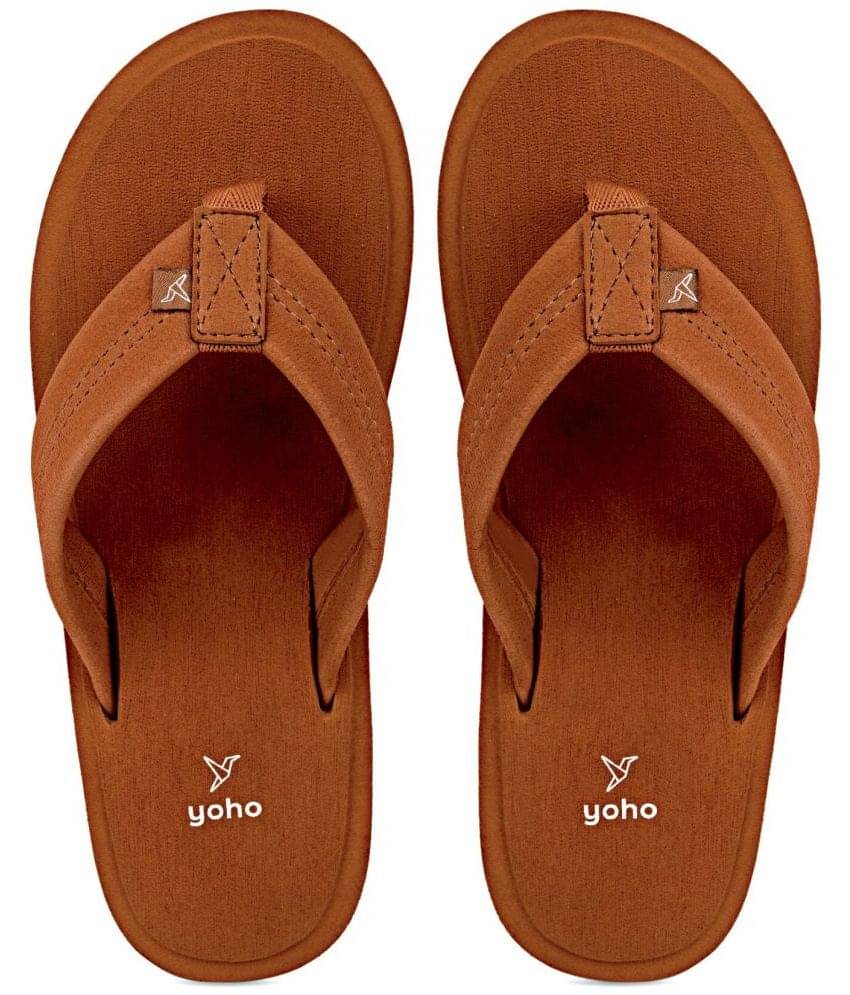     			Yoho - Brown Men's Thong Flip Flop
