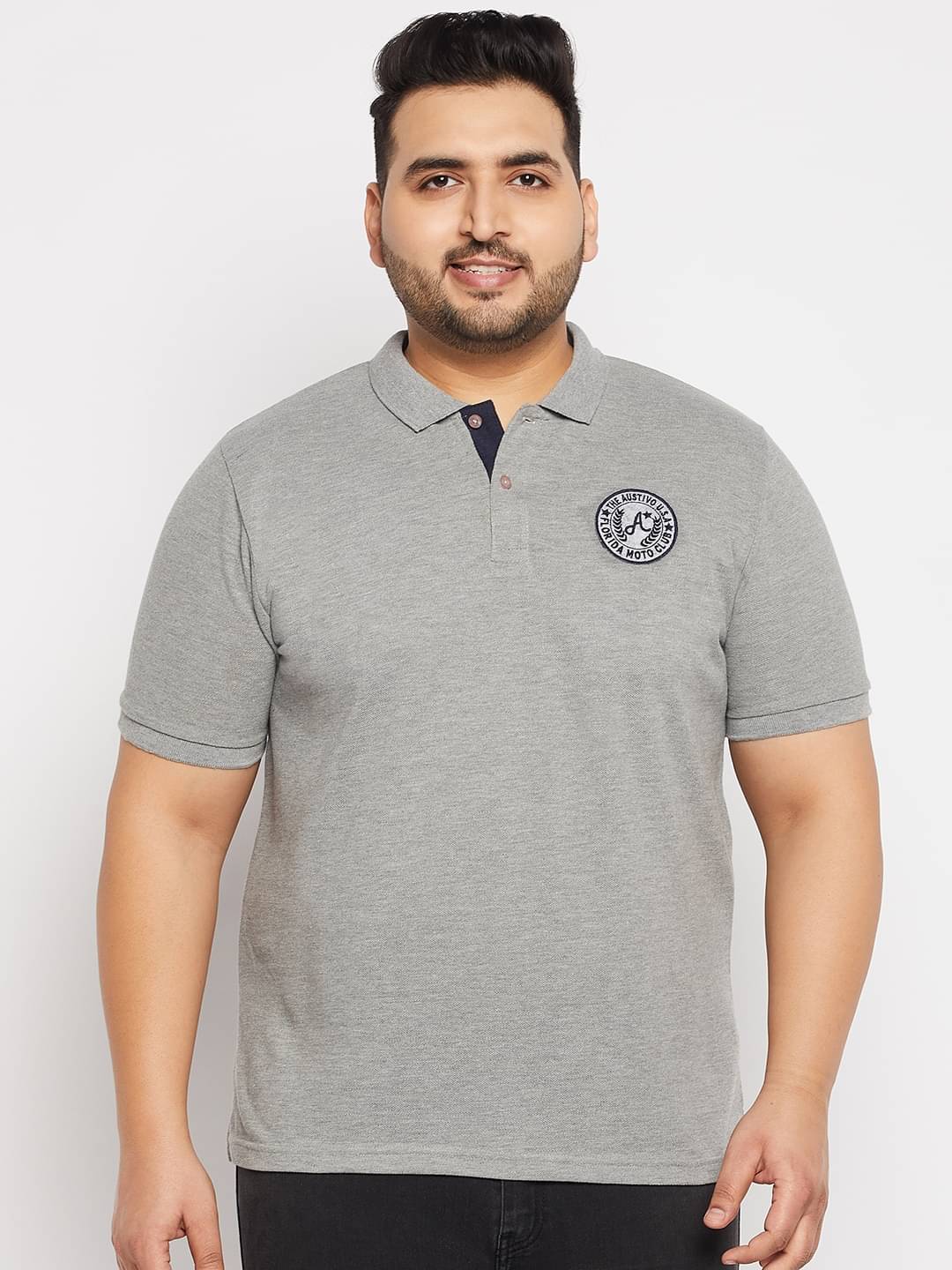 AUSTIVO Pack of 1 Cotton Blend Regular Fit Solid Half Sleeves Men's Polo T Shirt ( Grey ) AUSTIVO Pack of 1 Cotton Blend Regular Fit Solid Half Sleeves Men's Polo T Shirt ( Grey )