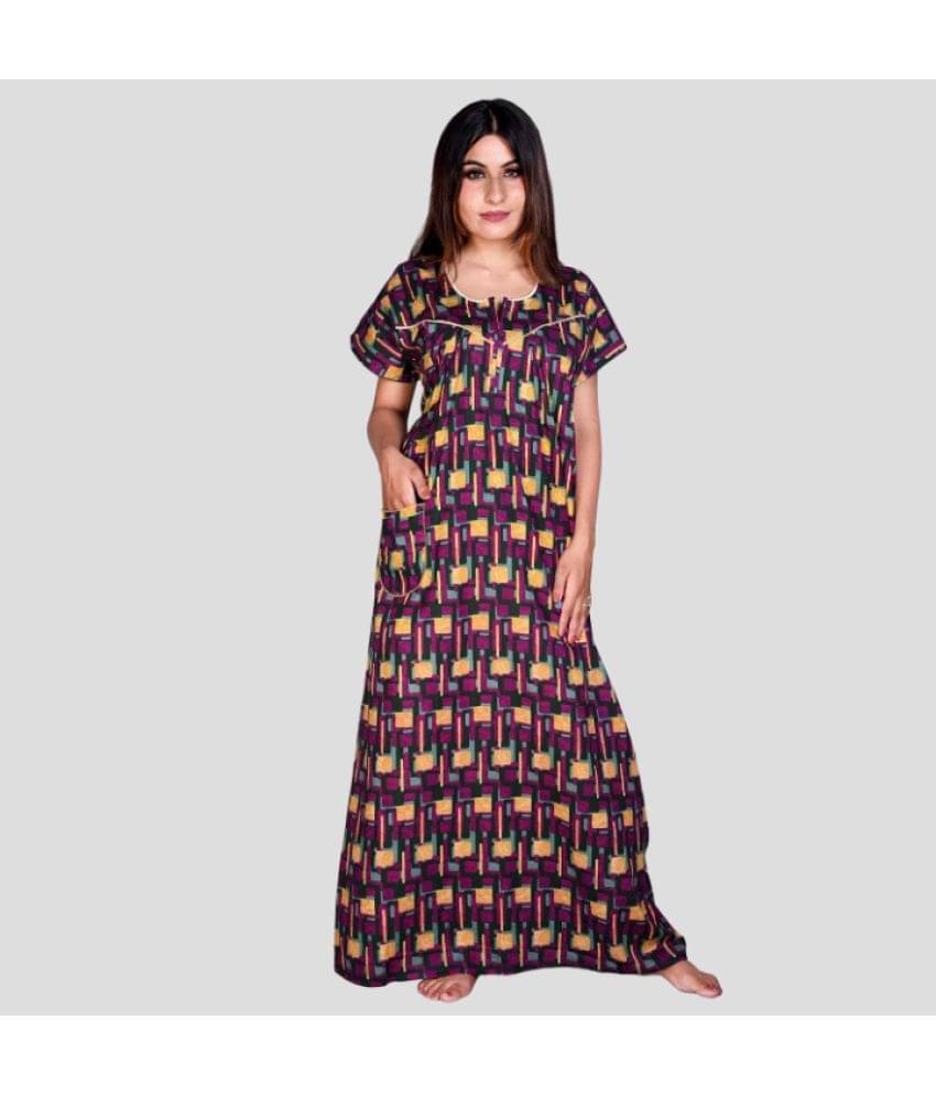     			Apratim - Multi Color Cotton Women's Nightwear Nighty & Night Gowns ( Pack of 1 )