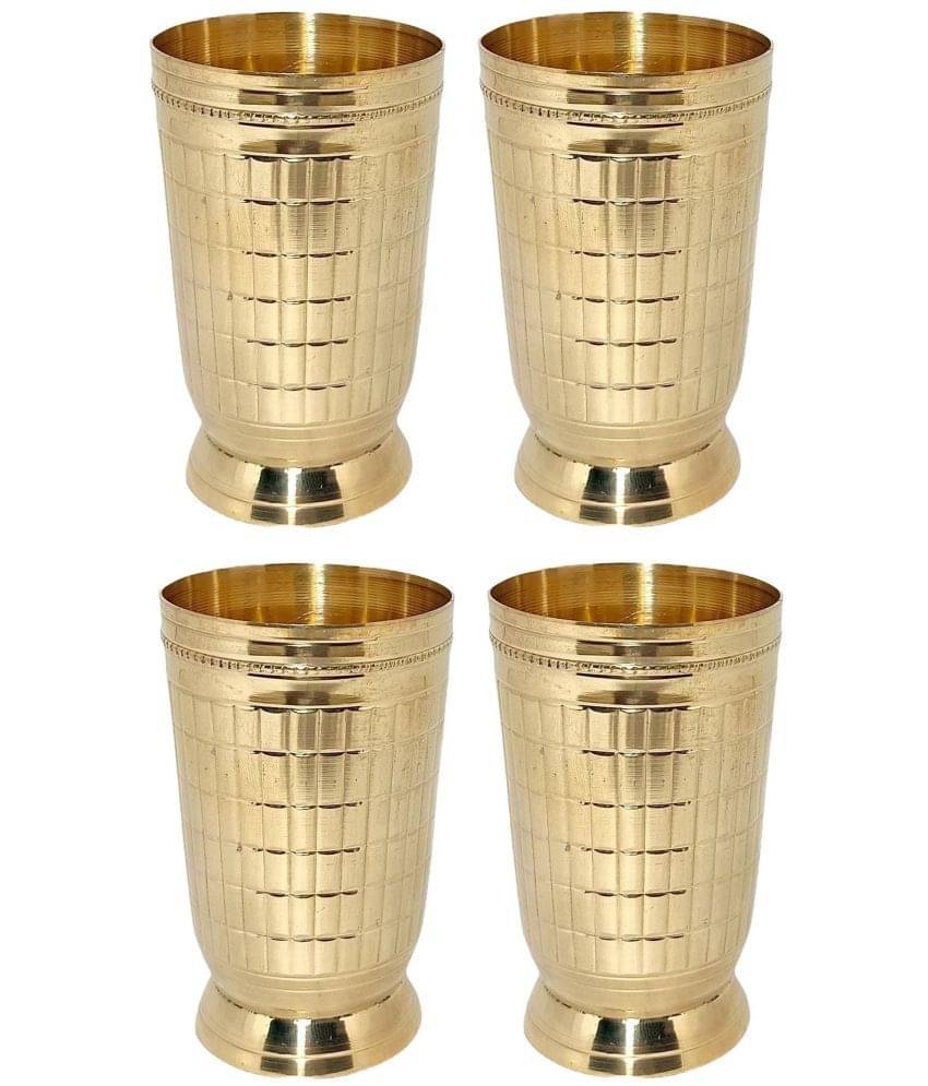     			A & H ENTERPRISES - Brass Glasses 250 ml ( Pack of 4 )