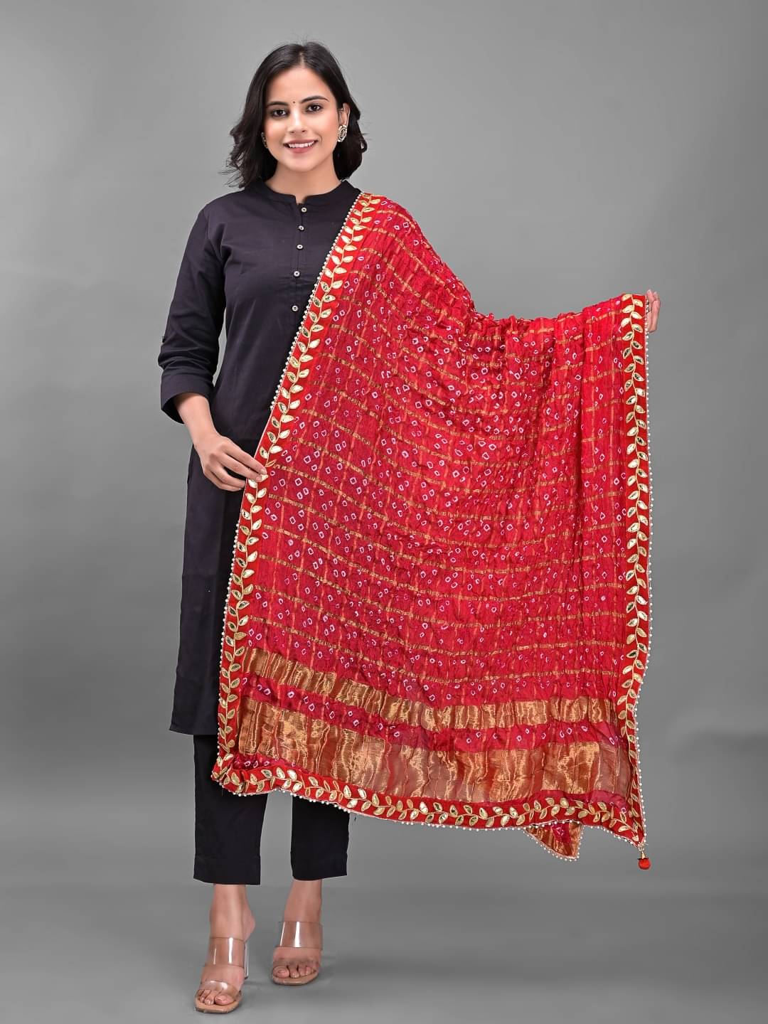Apratim - Red Silk Women's Dupatta - ( Pack of 1 ) Apratim - Red Silk Women's Dupatta - ( Pack of 1 )