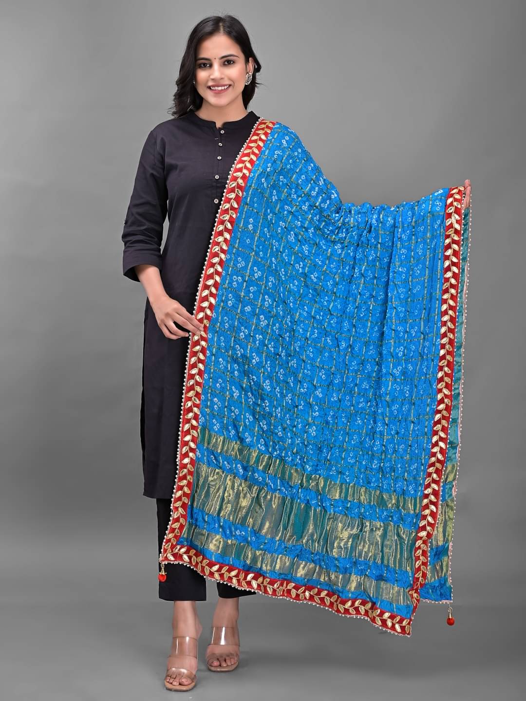     			Apratim - Turquoise Silk Women's Dupatta - ( Pack of 1 )