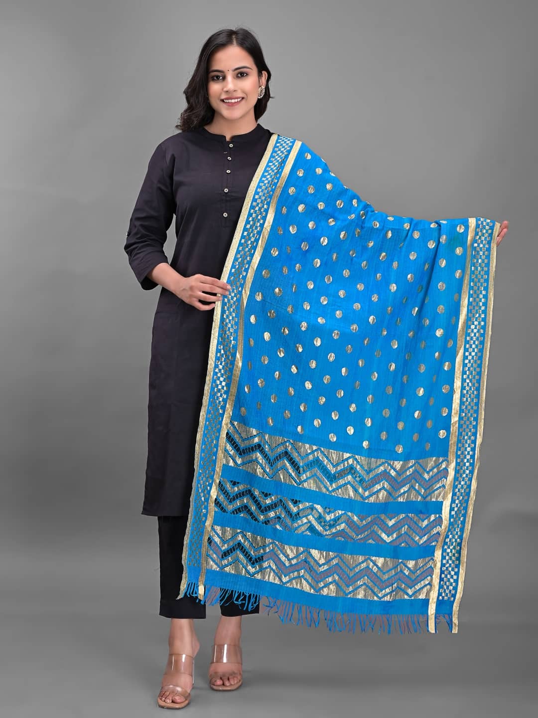 Apratim - Turquoise Silk Women's Dupatta - ( Pack of 1 ) - Dupattas & Shawls | Buy online on ZillyBuy