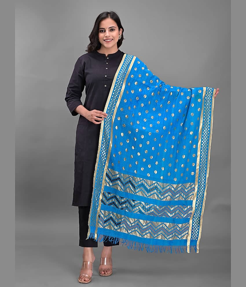 Apratim - Turquoise Silk Women's Dupatta - ( Pack of 1 ) - Dupattas & Shawls | Buy online on ZillyBuy