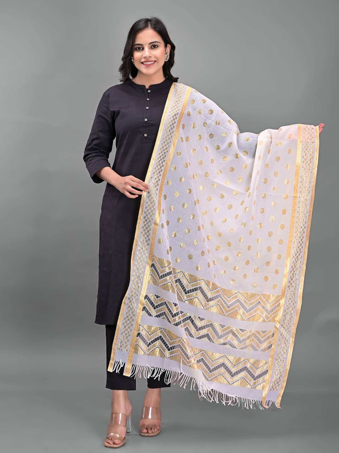 Apratim - White Silk Women's Dupatta - ( Pack of 1 ) - Dupattas & Shawls | Buy online on ZillyBuy