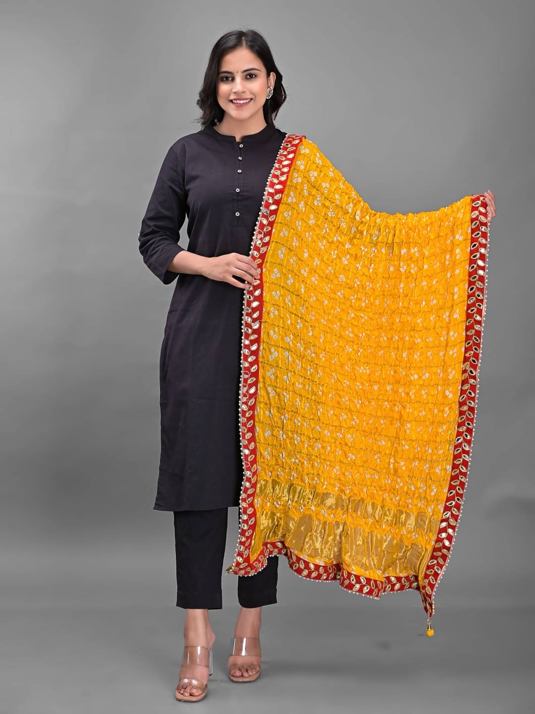 Apratim - Yellow Silk Women's Dupatta - ( Pack of 1 )     			Apratim - Yellow Silk Women's Dupatta - ( Pack of 1 )