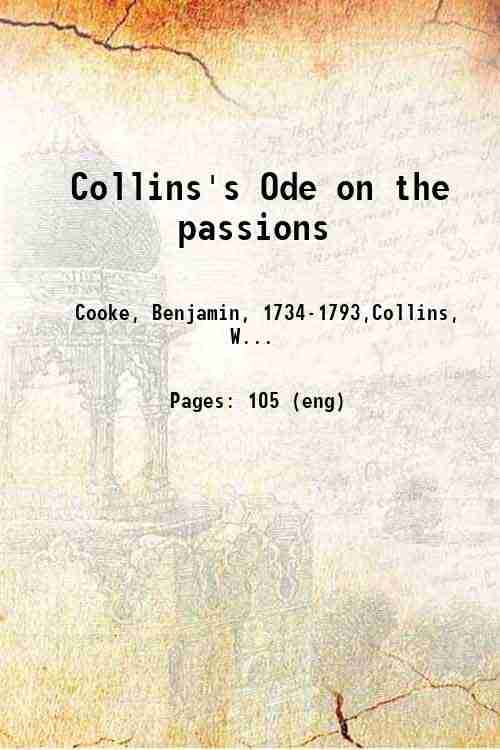     			Collins's Ode on the passions 1784 [Hardcover]