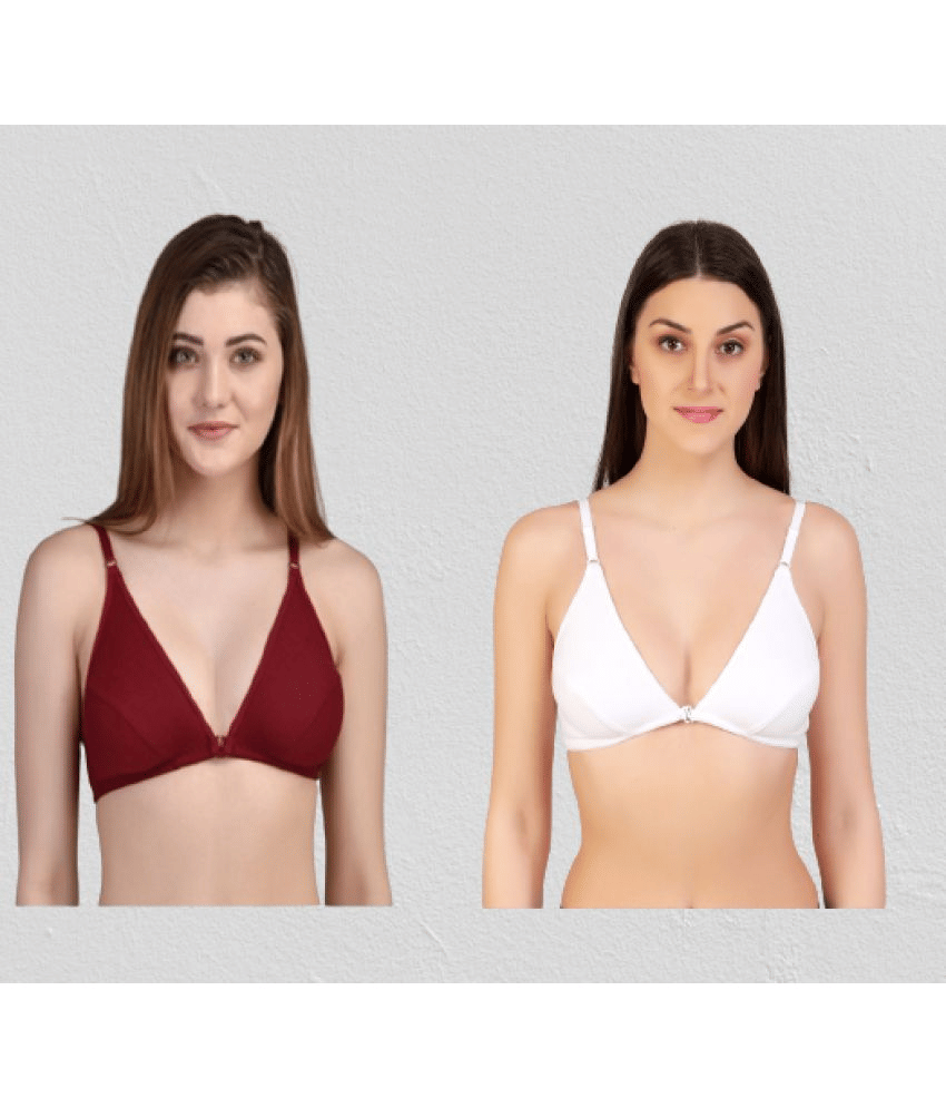 Desiprime Pack of 2 Cotton Non Padded Women's Everyday Bra ( Multicolor ) Desiprime Pack of 2 Cotton Non Padded Women's Everyday Bra ( Multicolor )