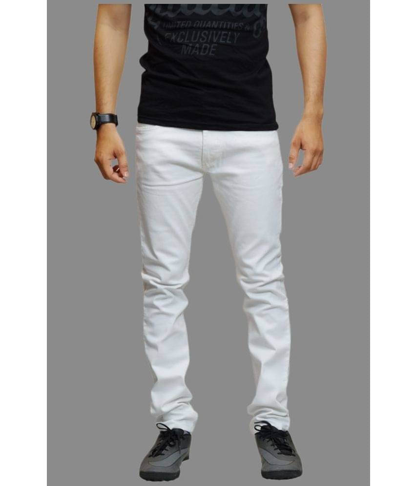 HALOGEN - White Denim Slim Fit Men's Jeans ( Pack of 1 )     			HALOGEN - White Denim Slim Fit Men's Jeans ( Pack of 1 )