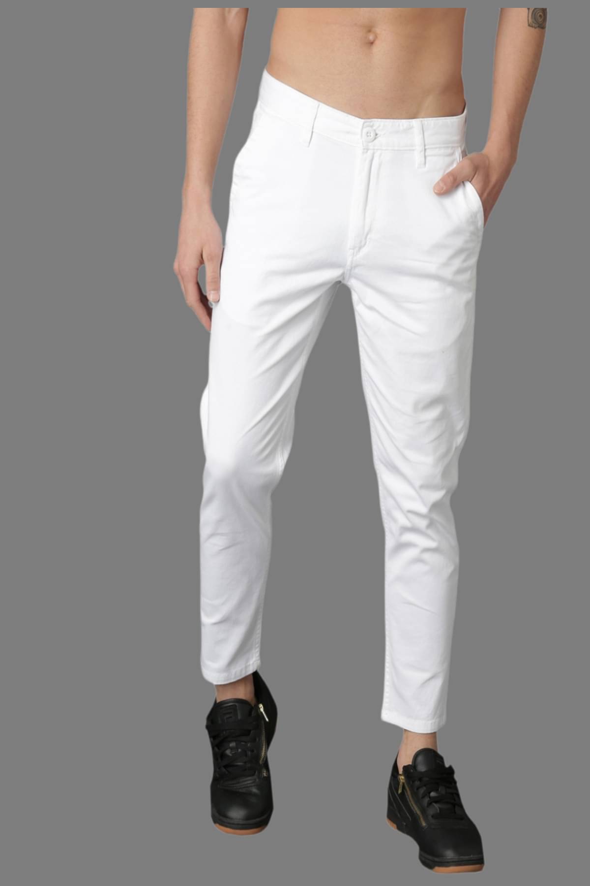     			HALOGEN White Regular Chinos ( Pack of 1 )