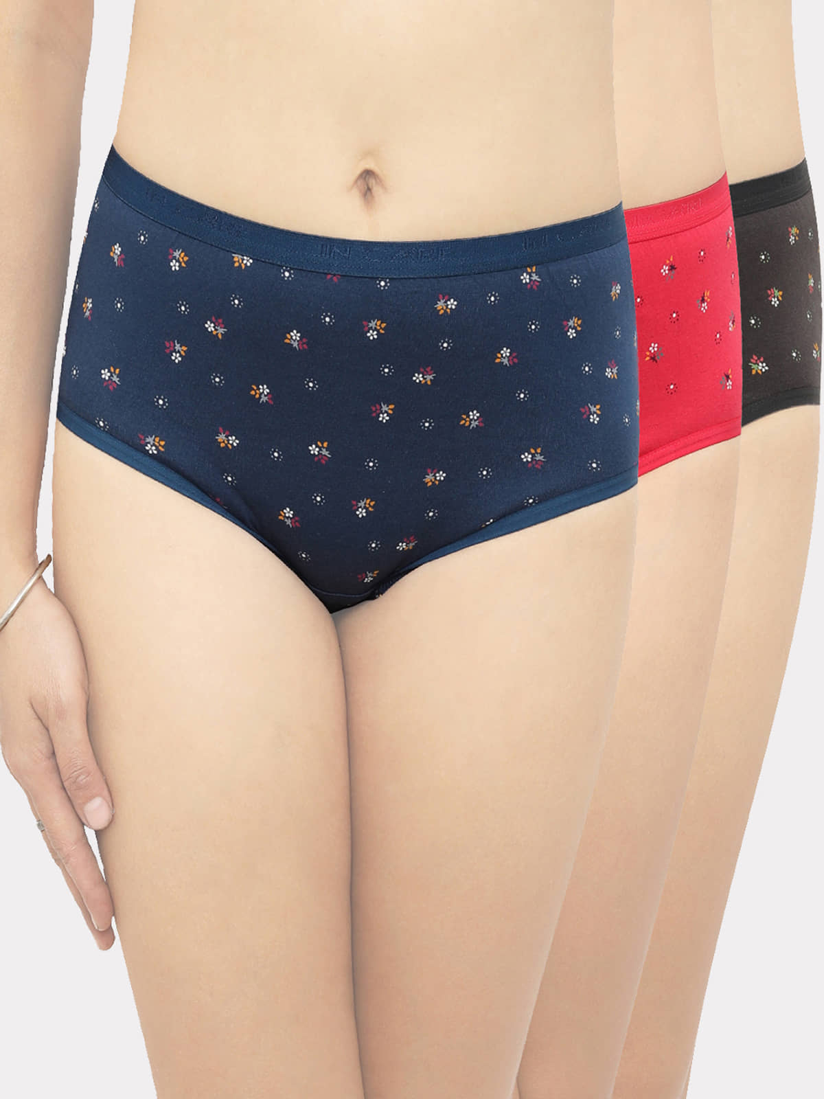 IN CARE LINGERIE Pack of 3 Cotton Printed Women's Briefs ( Multi Color )